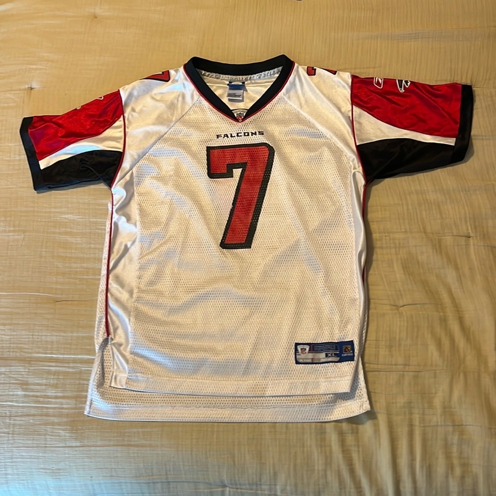 Reebok White and Red Sports Jersey Falcons Vick